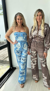 Thin Straps Crop Top & Pants