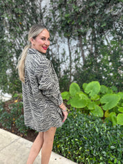 Zebra Oversize Top & Mini Skirt