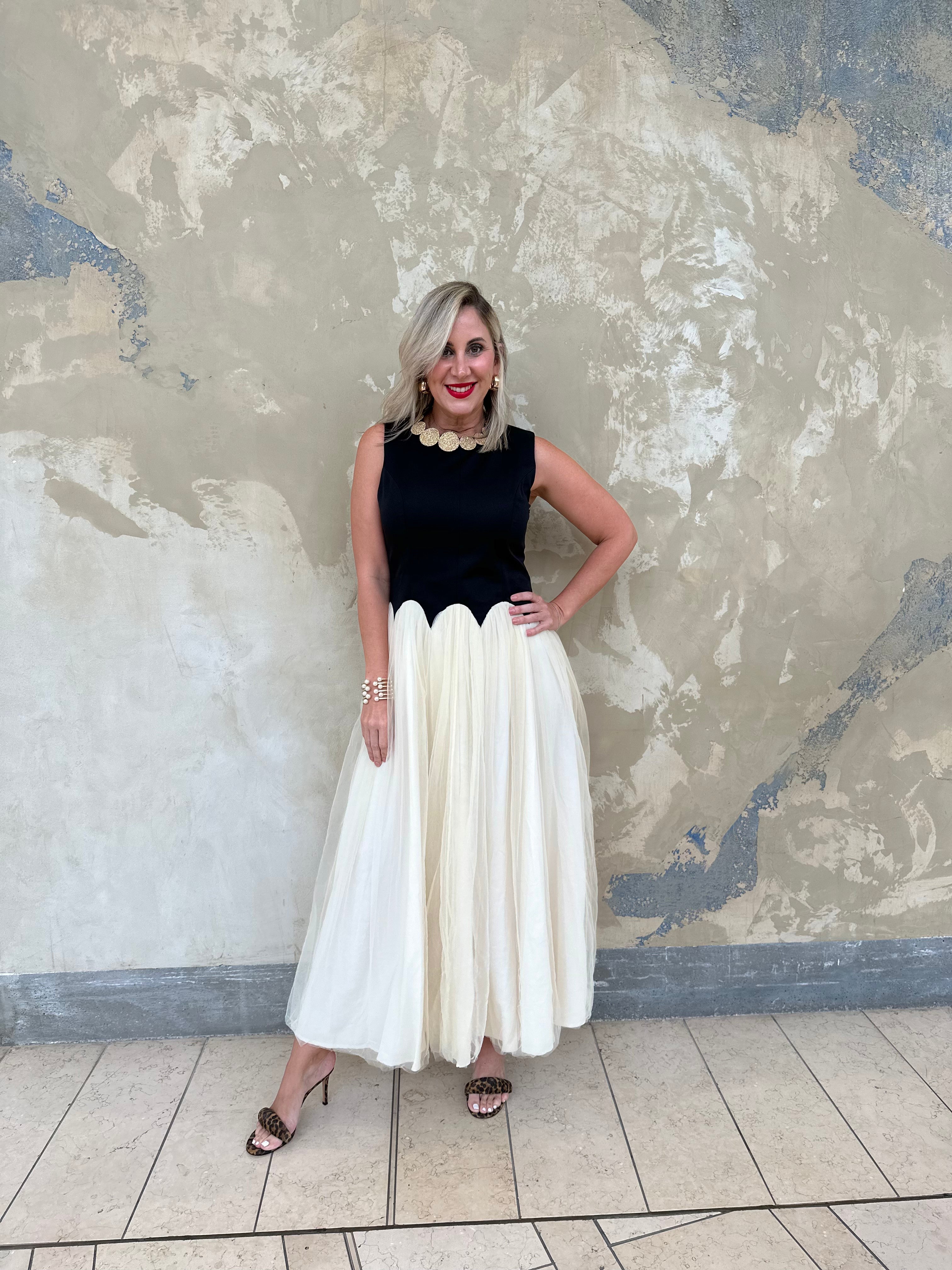 Black and Cream Monika Dress