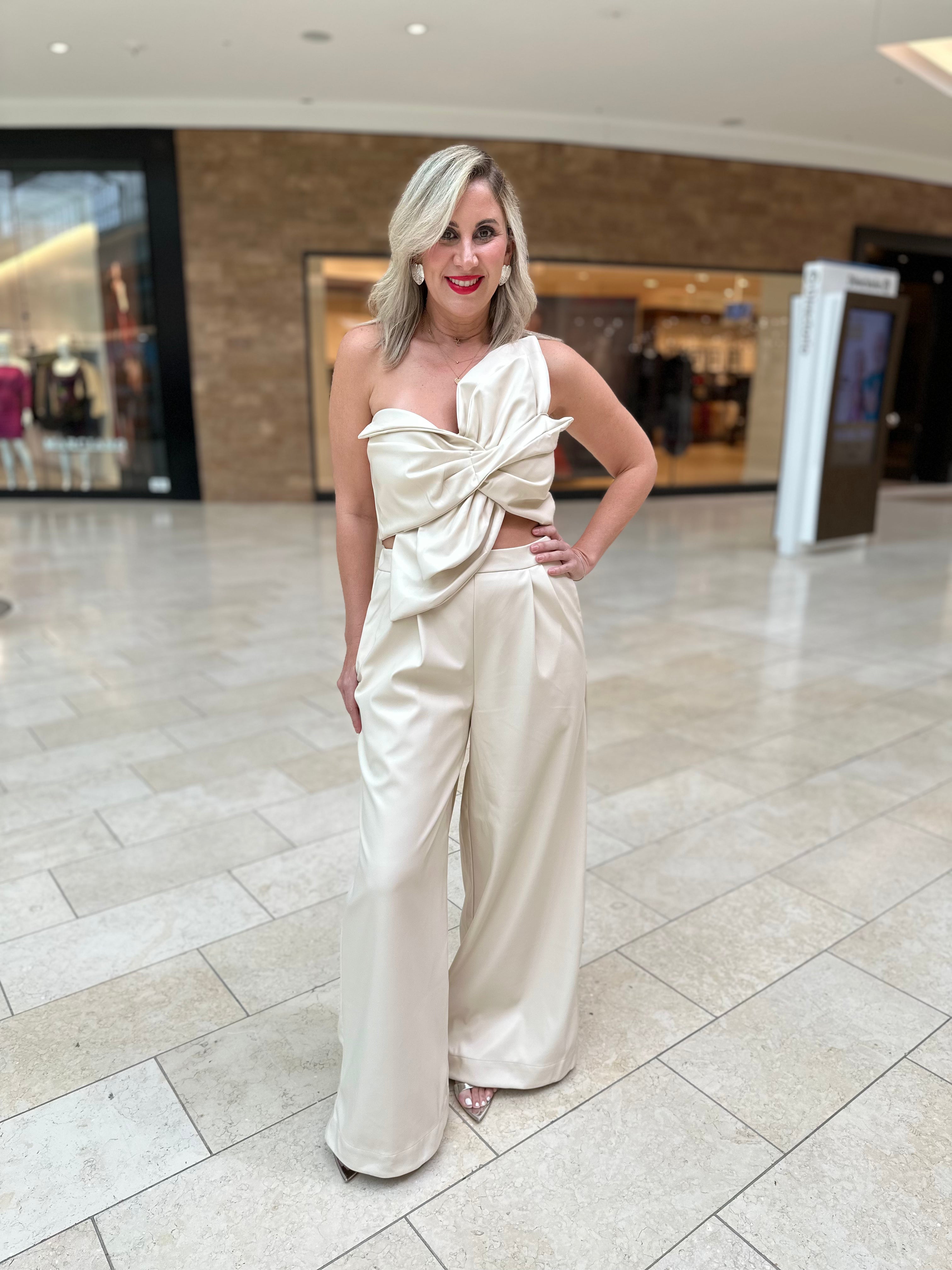 Pleat Detail Faux Leather Pant