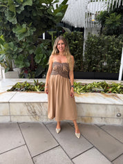 Twisted Front Detail Midi Dress