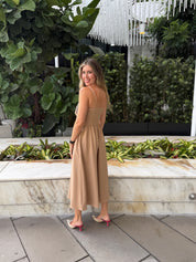 Twisted Front Detail Midi Dress