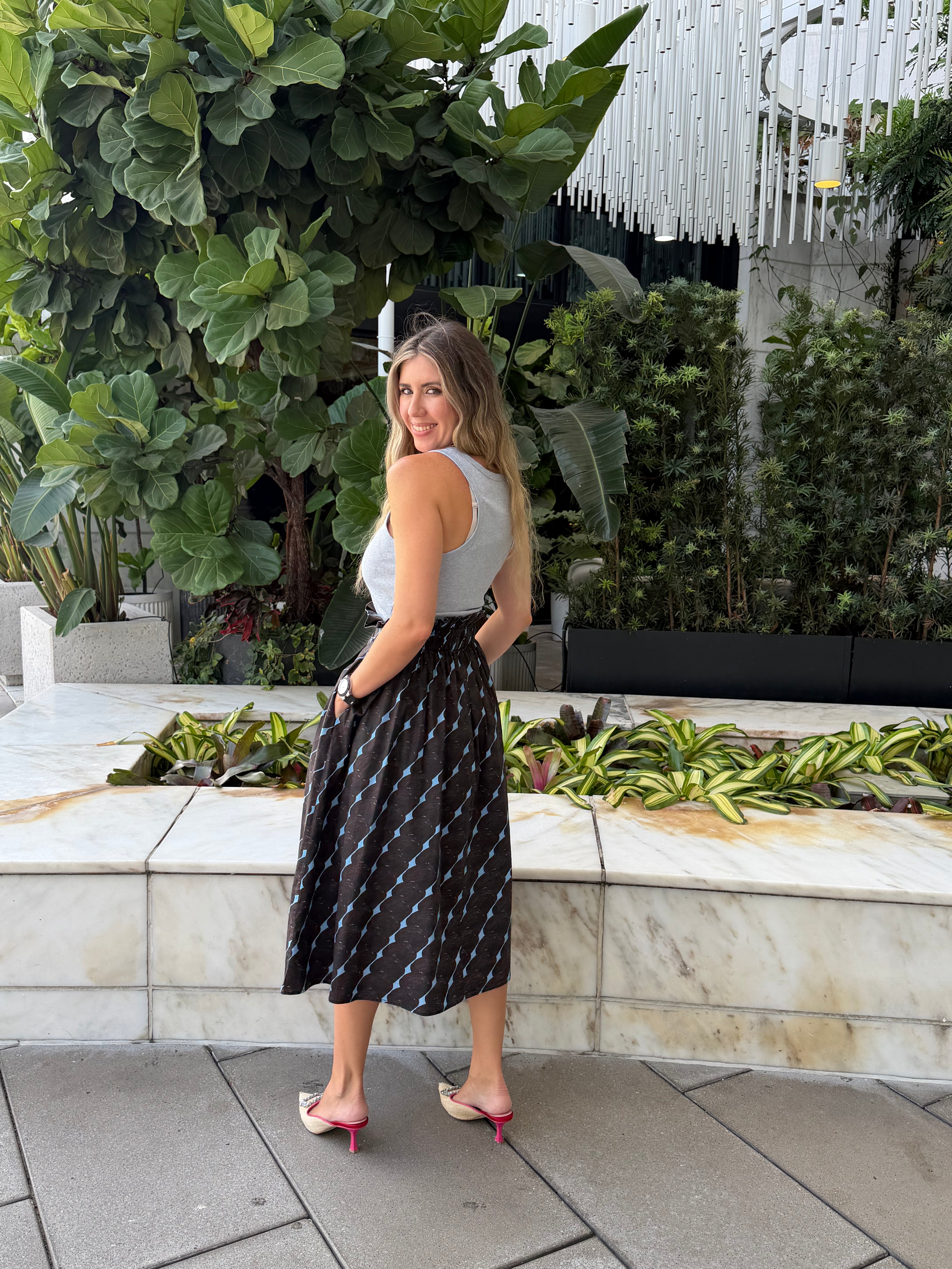 Contrast Midi Tank Dress