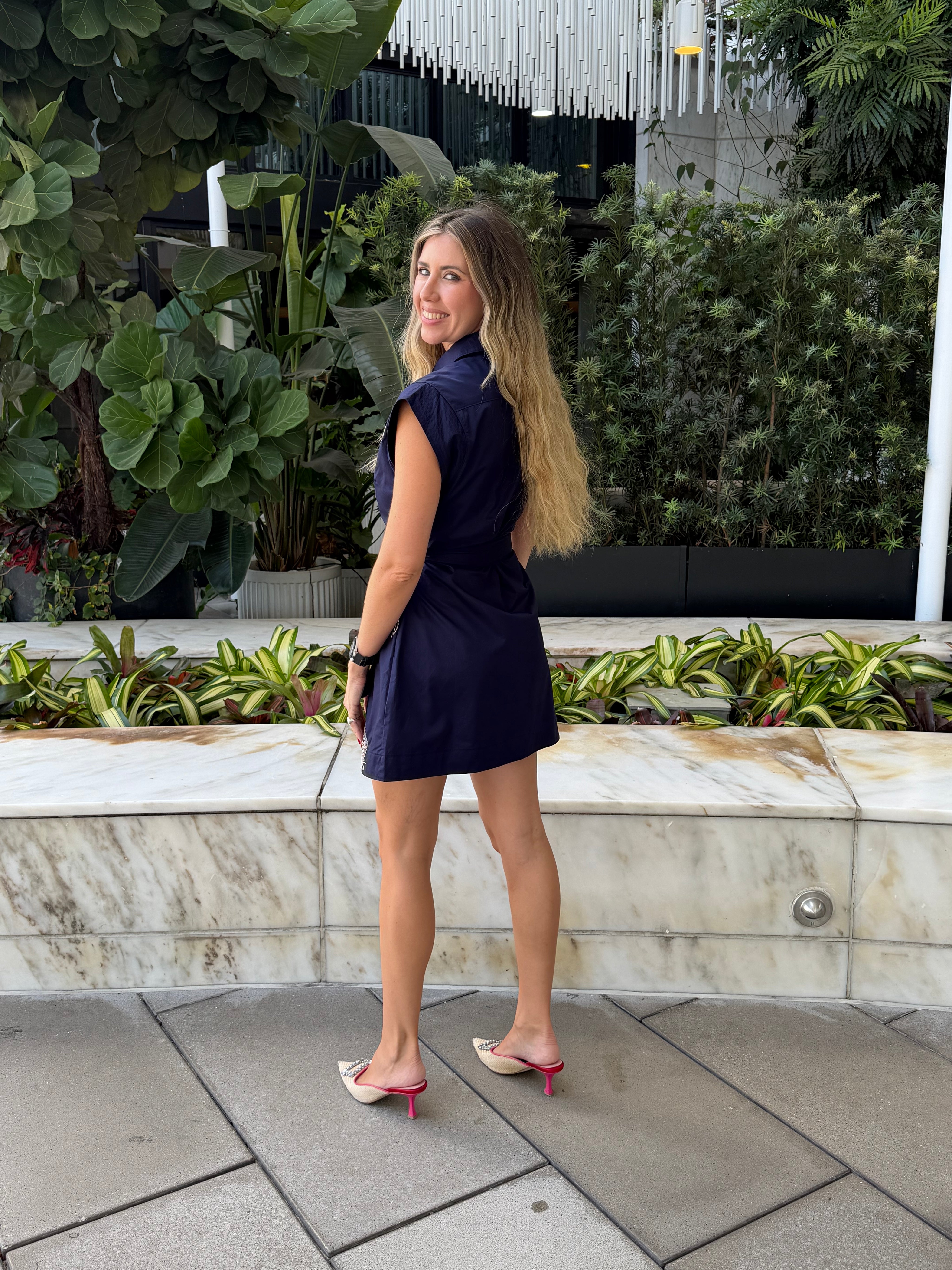 Embroidered Sleeveless Mini Dress