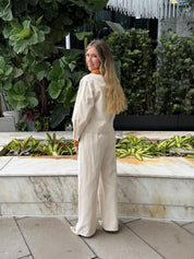 Contrast Detail Collar Jacket & Pant