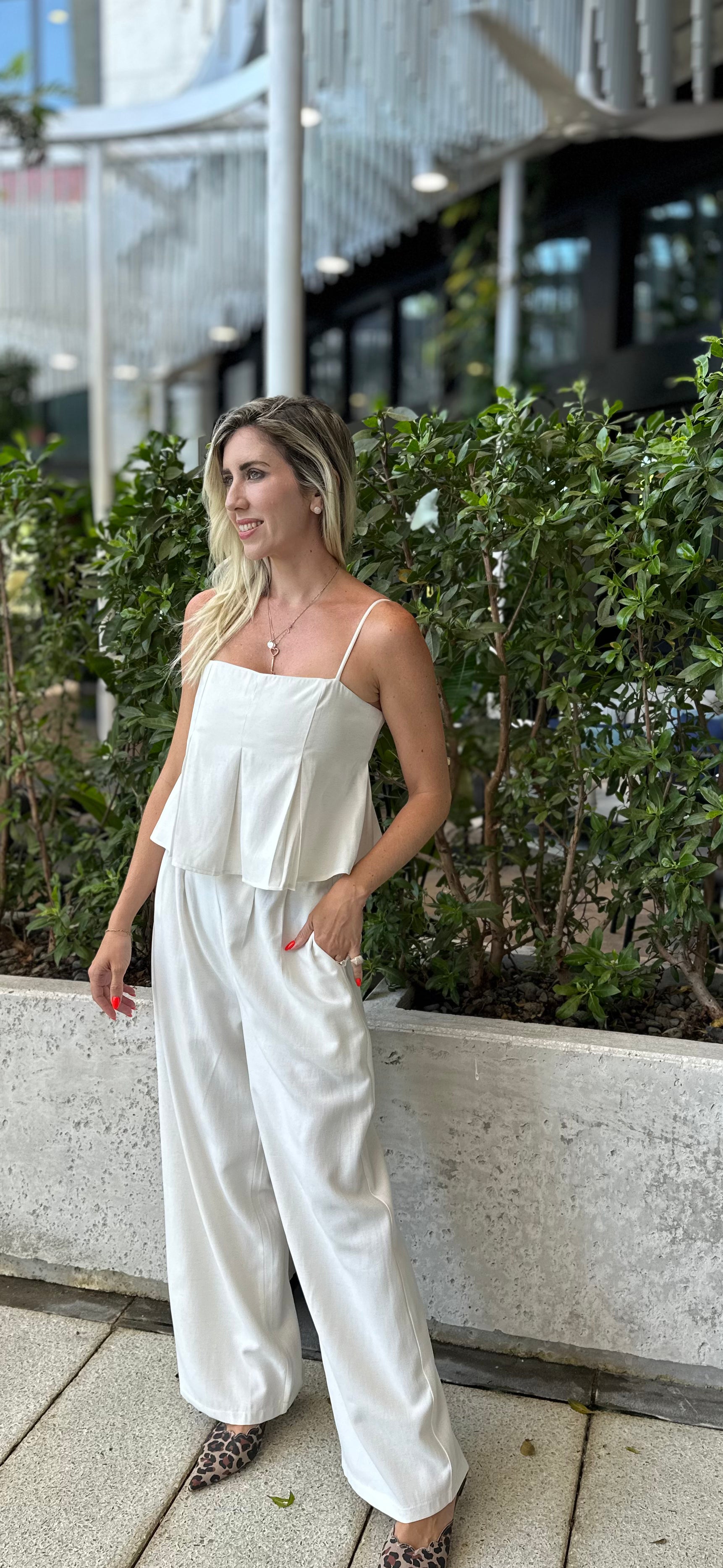 Pleated Top & Pants Set