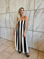Striped Sleeveless Jumpsuit