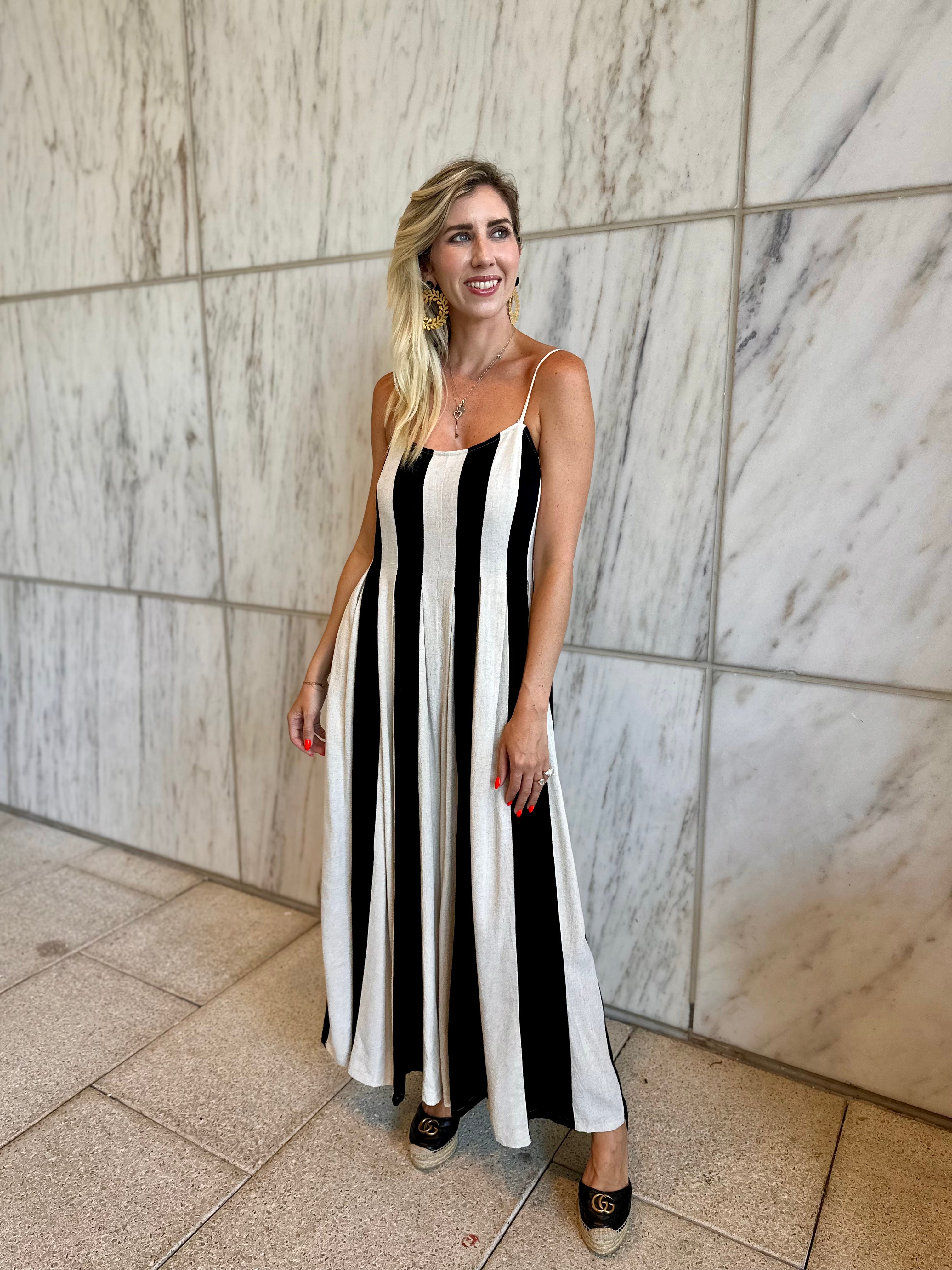Striped Sleeveless Jumpsuit