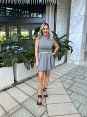 Adjustable Top & Balloon Mini Skirt