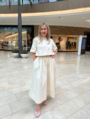 Short Top W. Tie Back & Skirt Set