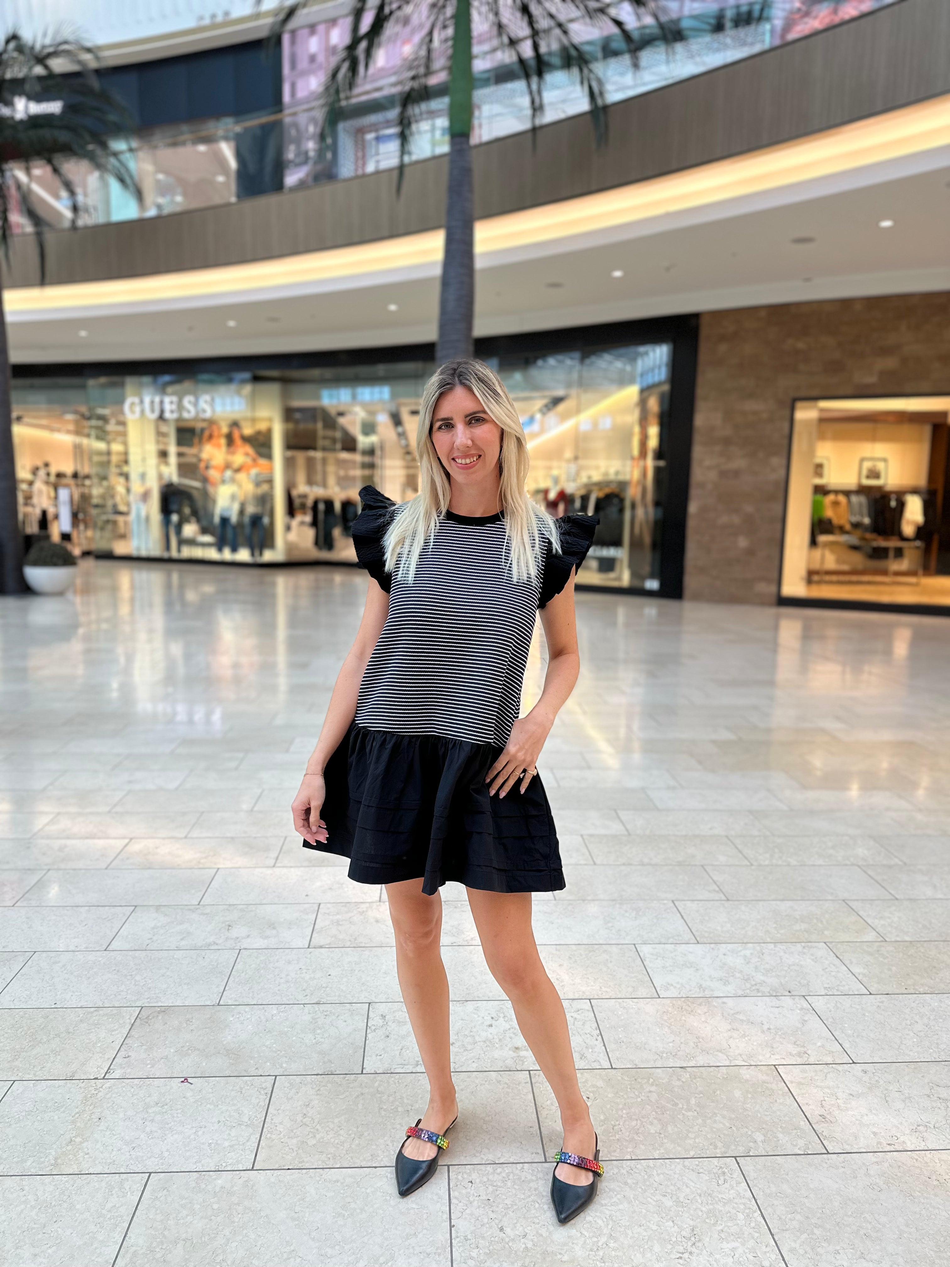 Stripped Knit Mini Dress