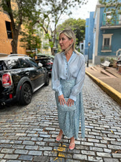 Ice Blue Sequin Jaspre Skirt