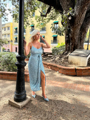 Ice Blue Sequin Jaspre Skirt