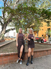 Chocolate Sequin Jaspre Skirt