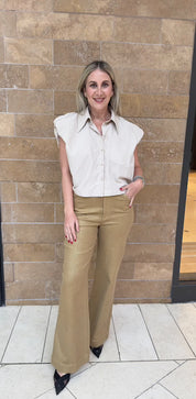 Collar Neck Button Down Shirt