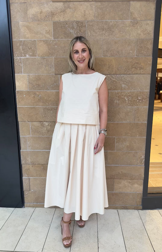 Crop Top & Pleated Skirt Set