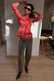 Red Bandana Alexa Cardigan