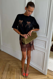 Black Leopard Bow T-Shirt