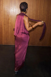 Burgundy Maeva Midi Skirt