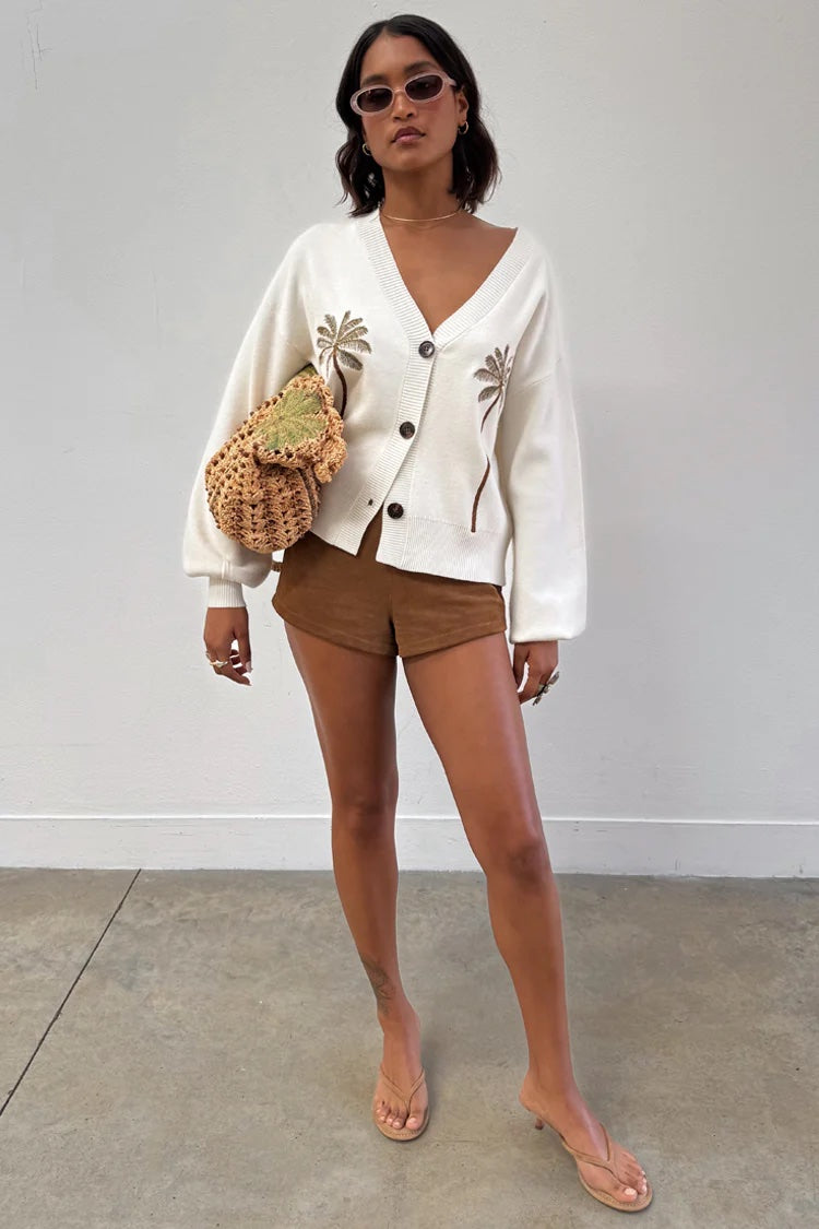 Embroidered Palm Boob Cardigan