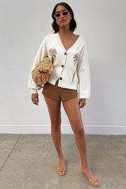 Embroidered Palm Boob Cardigan