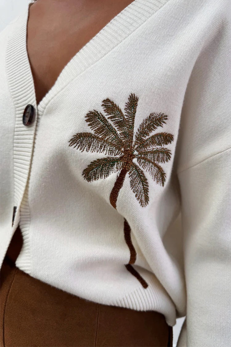 Embroidered Palm Boob Cardigan