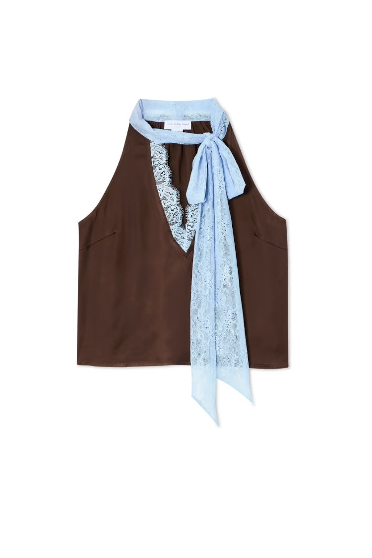 Chocolate Blue Lace Top