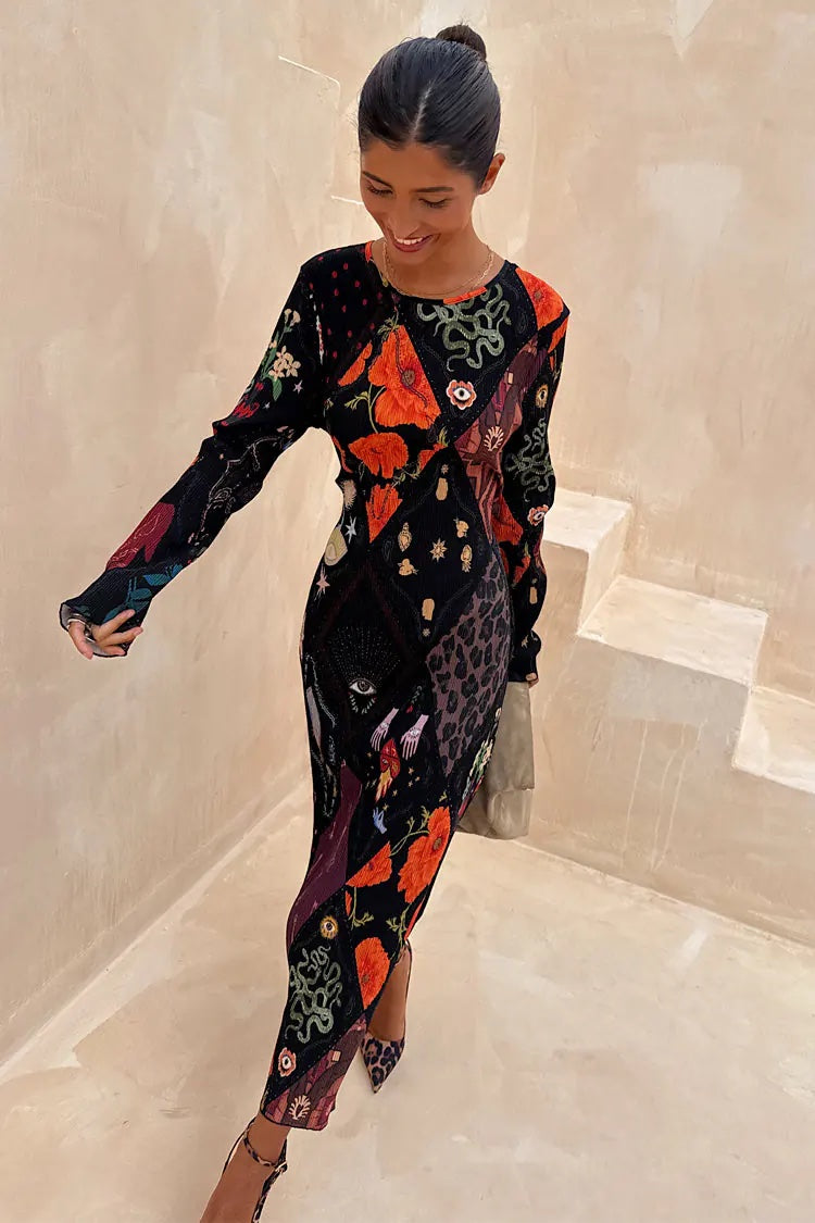 Night Garden Gaia Plisse Dress