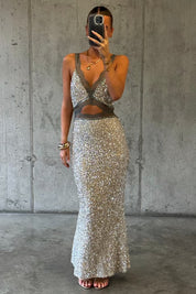Silver Sequin Mimi Dress