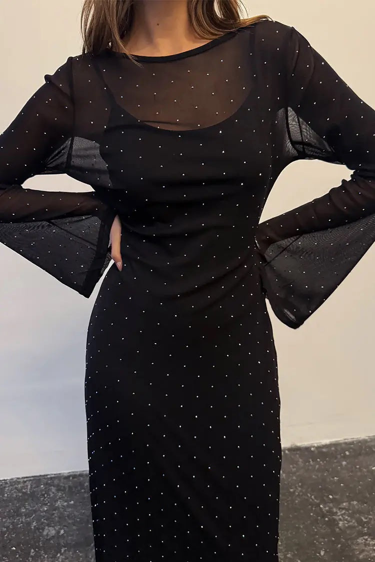 Black Icon Mesh Dress