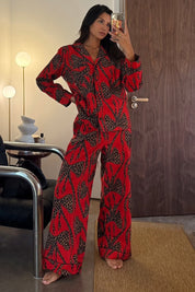 Red Bow Cotton Button Through Pyjamas