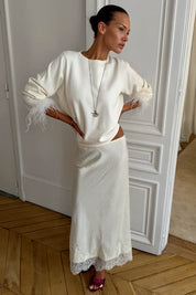 Cream Feather Jumper