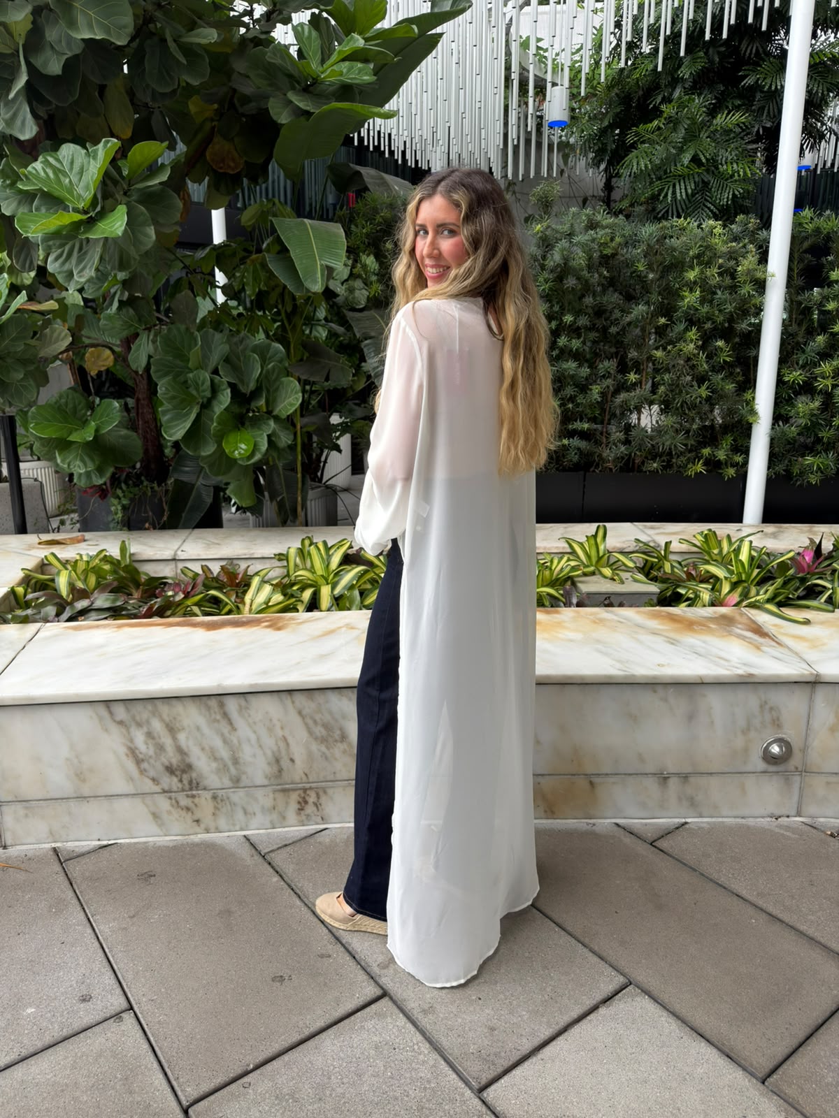 Sheer Cropped Draped Cape
