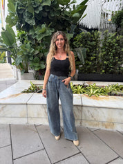 Buckle Strap Ribbed Tank Top