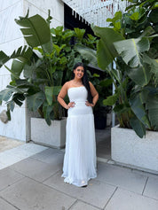 Textured Pleated Maxi Dress