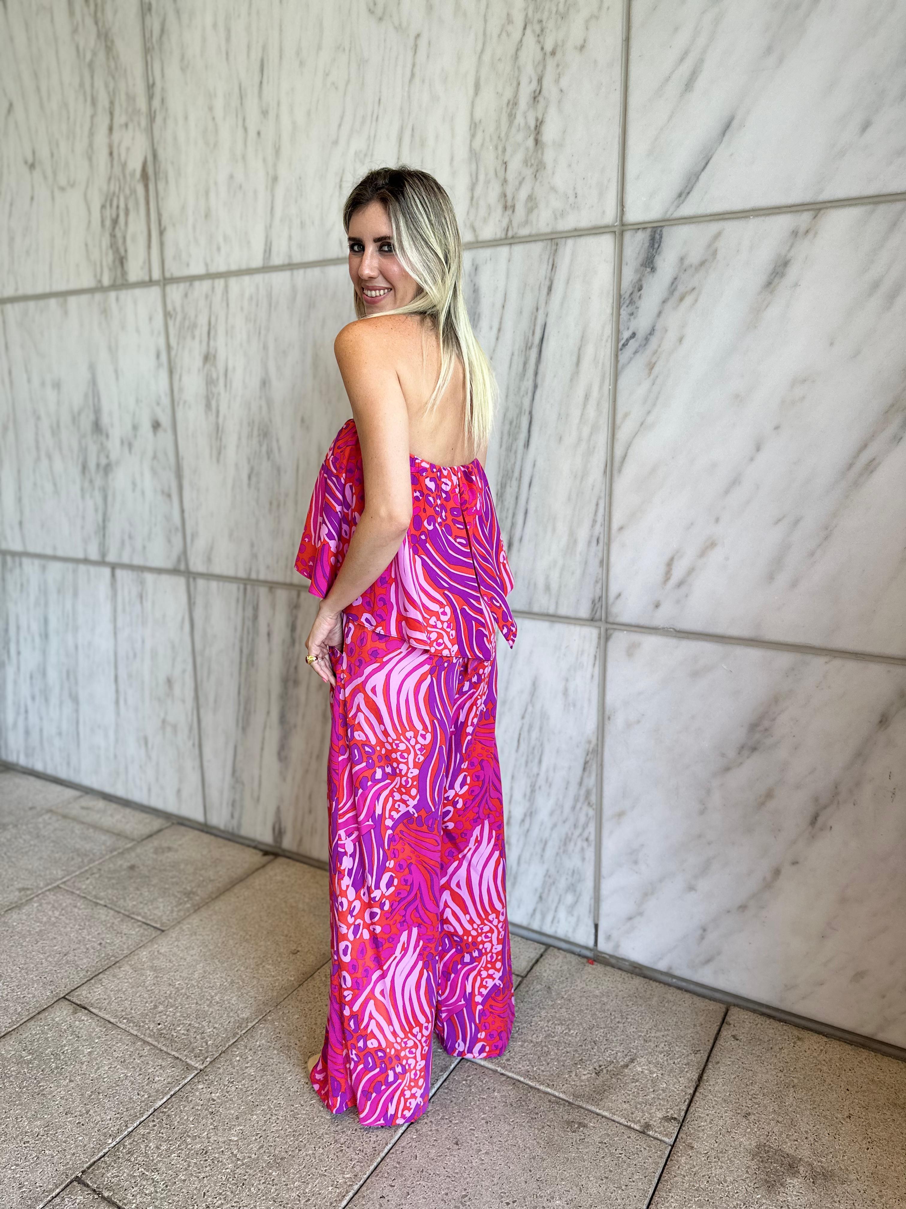 Animal Queen Strapless Jumpsuit