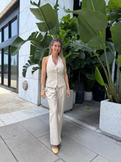 Halter Back Tie Vest Top & Pants