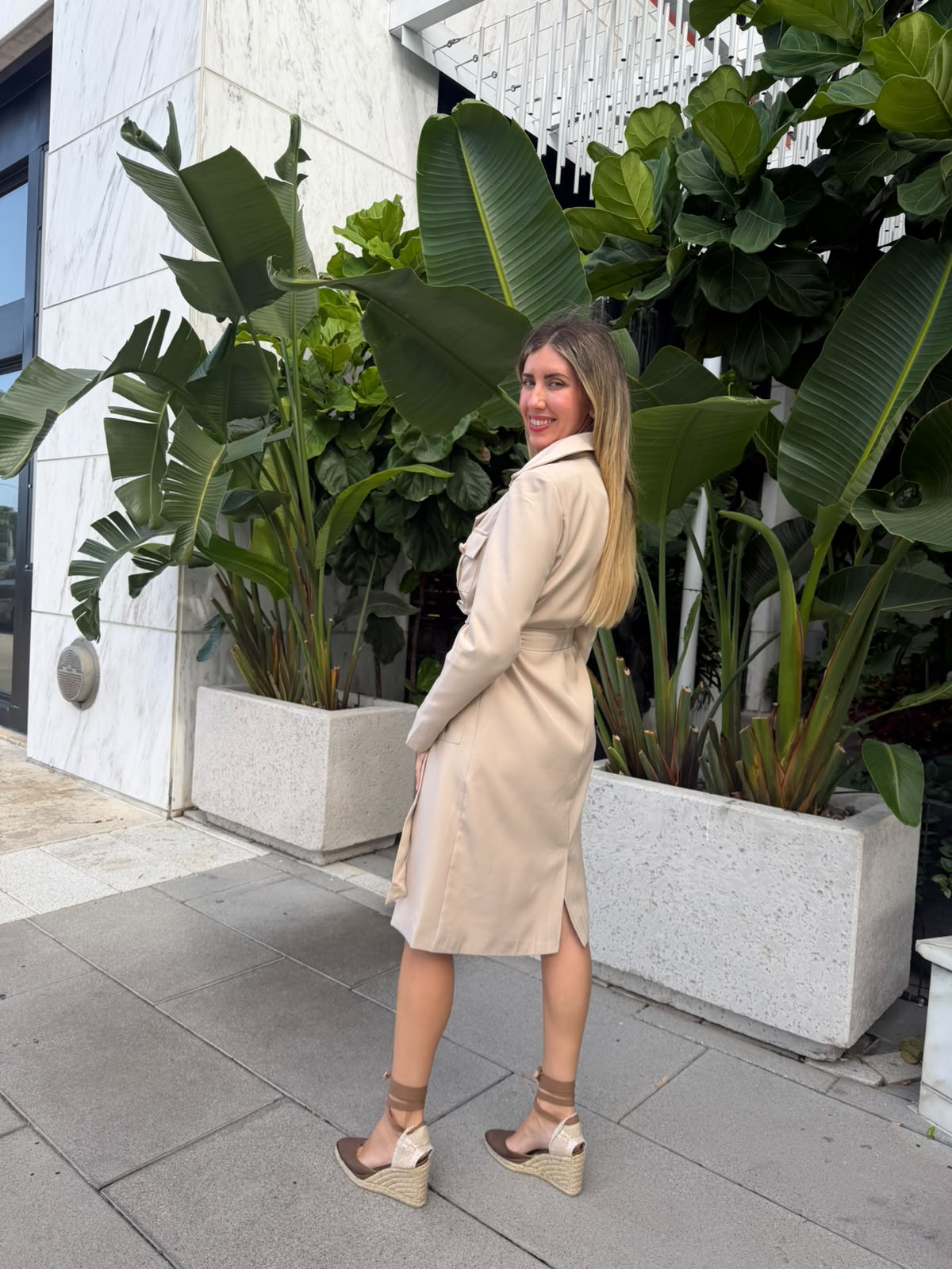 Trench Coat Midi Dress