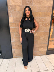 Poly Silk Skinny Halter Jumpsuit