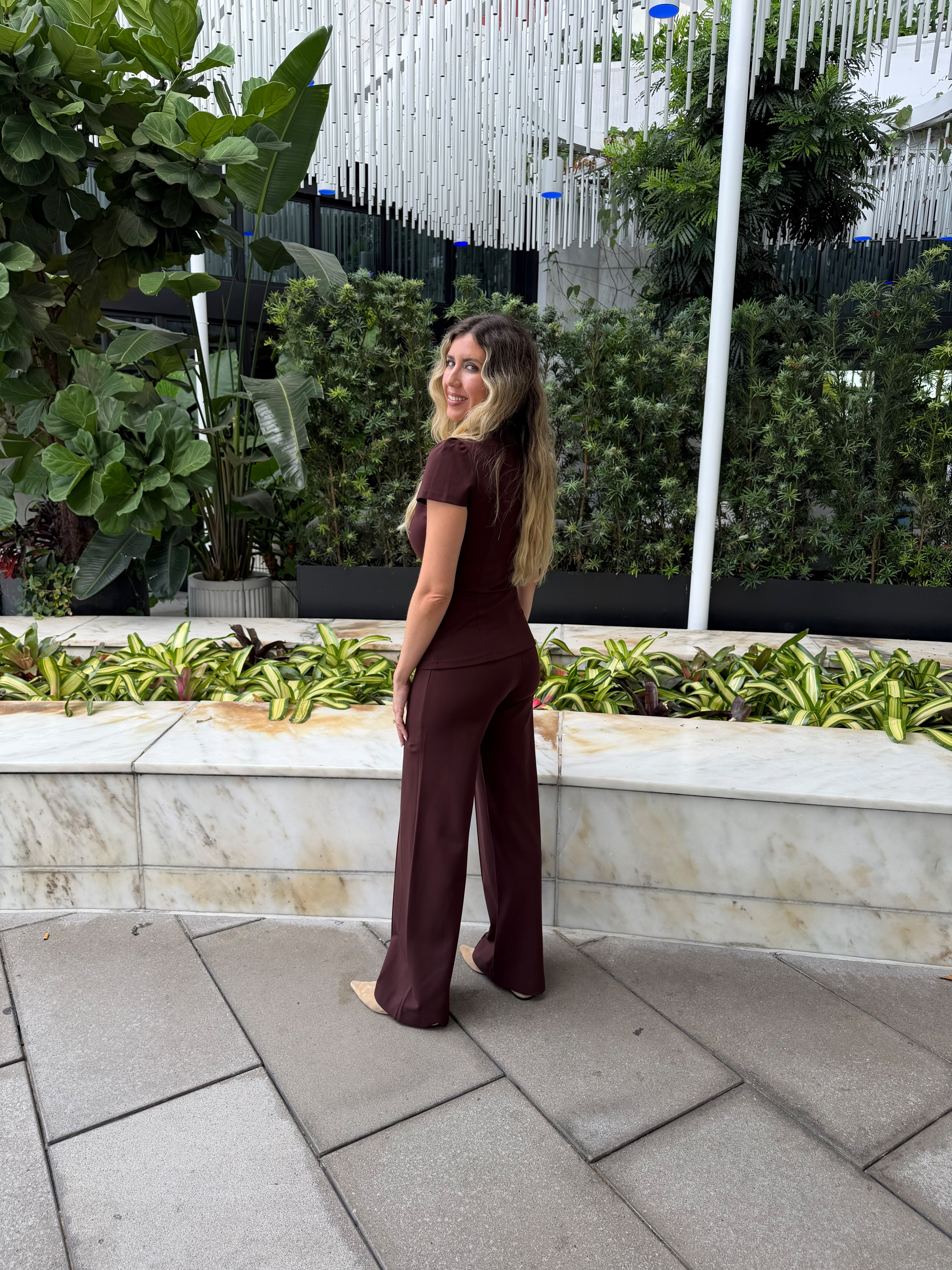 High Rise Pintuck Wide Pants