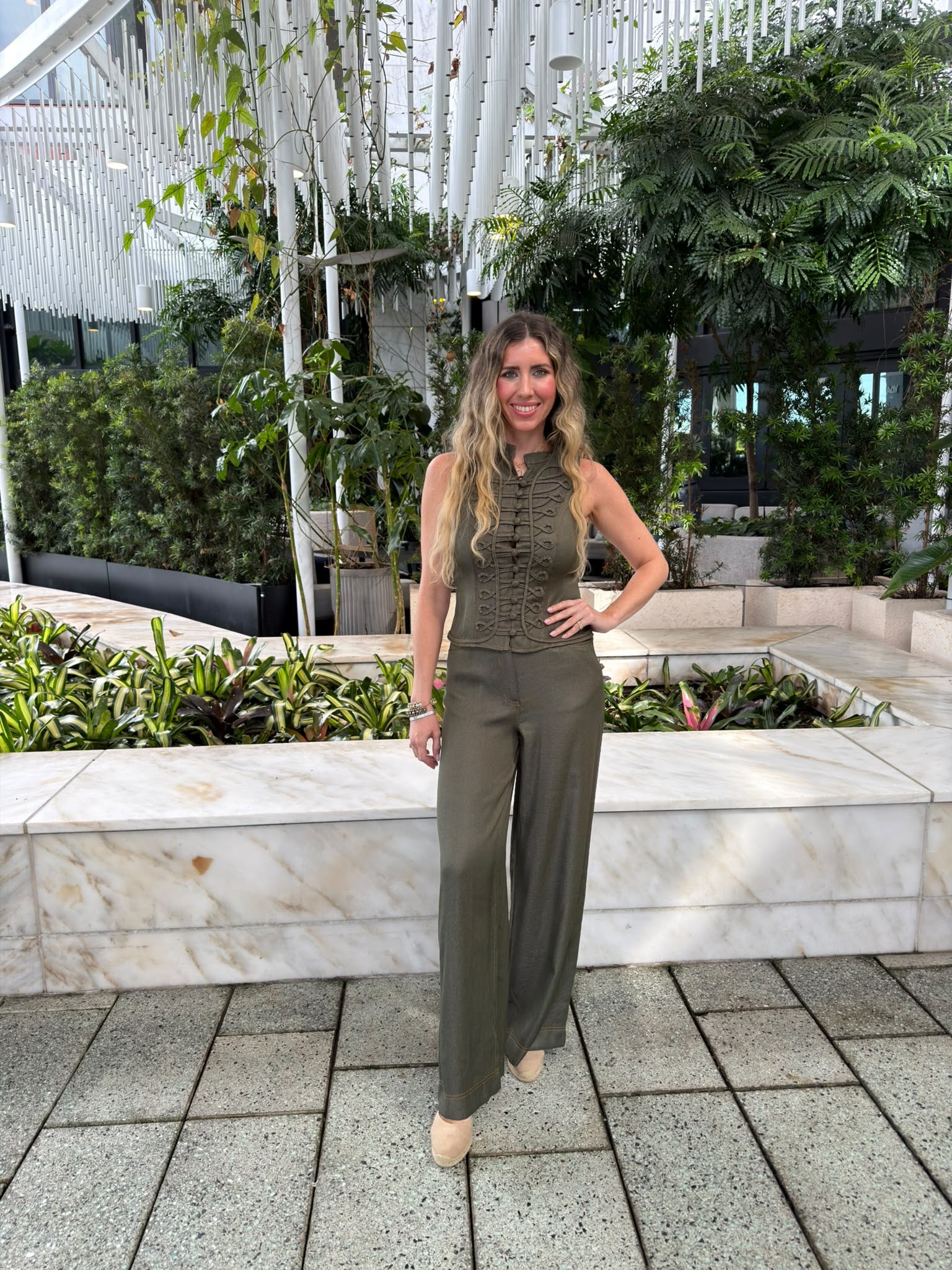 Front Buttons Vest & Palazzo
