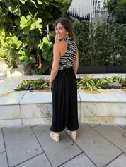 Zebra Fringe Halter Top