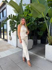 Peplum Denim Top & Barrel Pant