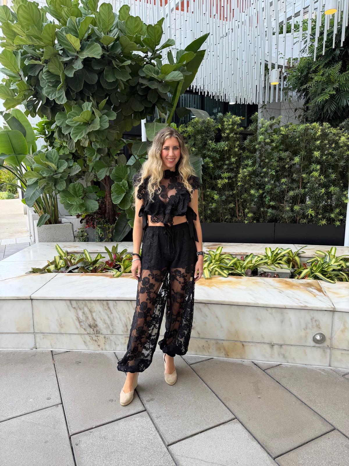 Ruffled Lace Top & Balloon Pants