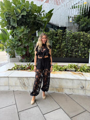 Ruffled Lace Top & Balloon Pants