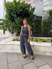 Stripe Ruffle Top & Wide Pants
