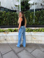 Rhinestones Rose Detail Jeans