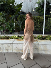High Low Open Back Halter Top