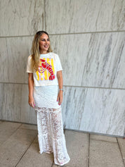 Ruffles Lace Maxi Skirt