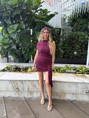 Ruched Draped Mini Dress